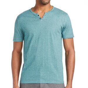 W.R.K Aqua Heathered Short Sleeve Henley
